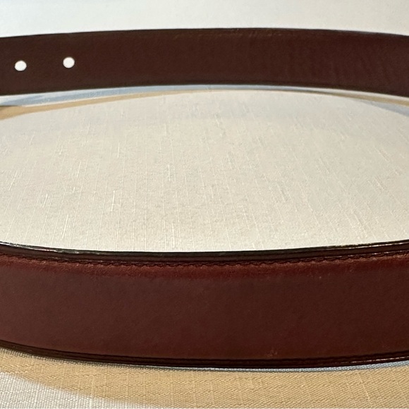 Lauren Ralph Lauren Brown Leather Belt Gold RLL Buckle Women’s Medium - Picture 7 of 16